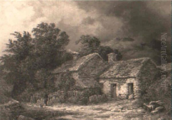 A Welsh Shepherd's Home Oil Painting by Samuel Henry Baker