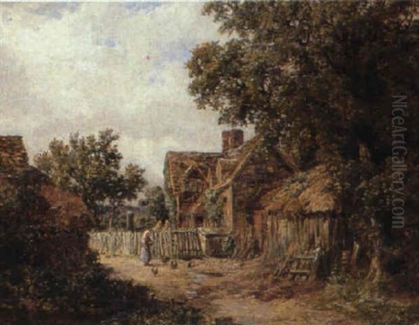 Farm Near Temple Balsal, Warwickshire Oil Painting by Samuel Henry Baker