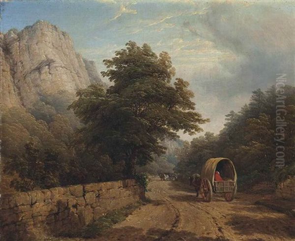 High Tor, Matlock, Derbyshire Oil Painting by Thomas Baker