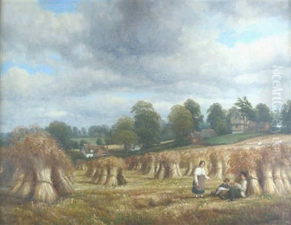 Wheatfield, Tachbrook Oil Painting by Thomas Baker