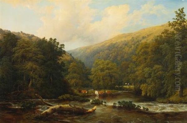 Monsale Dale, Derbyshire Oil Painting by Thomas Baker