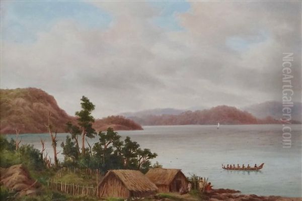 Lake Waikaremoana Oil Painting by William George Baker