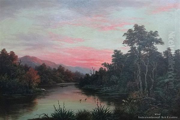 Waiau Creek, Waikato Oil Painting by William George Baker