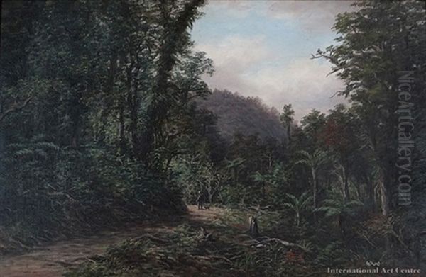 Bush Track, Hokianga Oil Painting by William George Baker