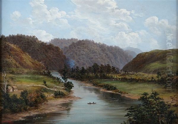 Near Upper Hutt Oil Painting by William George Baker