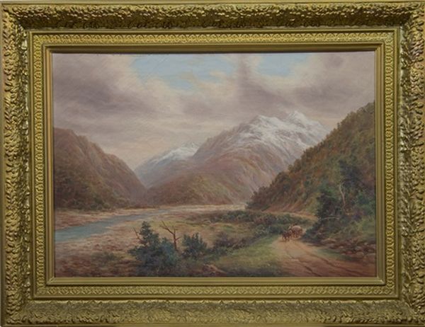 Mouth, Otira Gorge Oil Painting by William George Baker