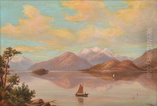 Lake Wakatipu, New Zealand Oil Painting by William George Baker