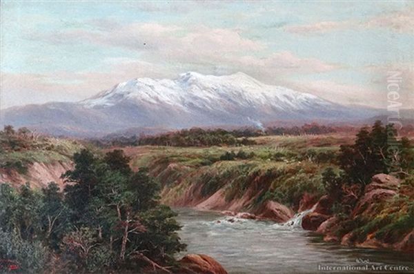 Mt Ruapehu Oil Painting by William George Baker