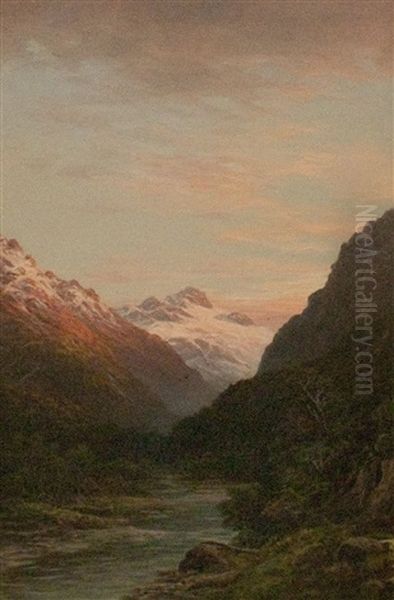 Mount Aspiring At Dawn Oil Painting by William George Baker