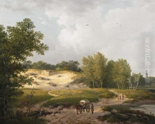 Hollandische Landschaft In Den Dunen Oil Painting by Alexander Hieronymus Bakhuyzen