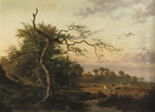 Minding The Herd Oil Painting by Alexander Hieronymus Bakhuyzen