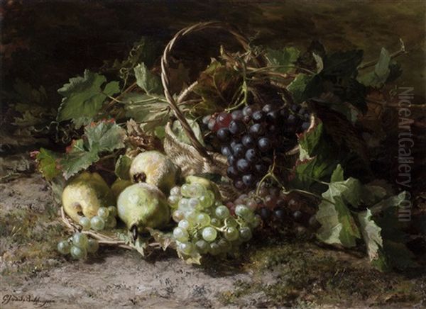 Still Life With Apples And Grapes Oil Painting by Gerardina Jacoba van de Sande Bakhuyzen