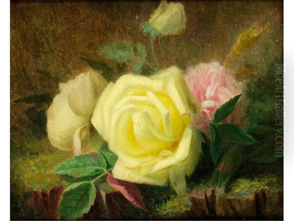 Rosen Oil Painting by Gerardina Jacoba van de Sande Bakhuyzen