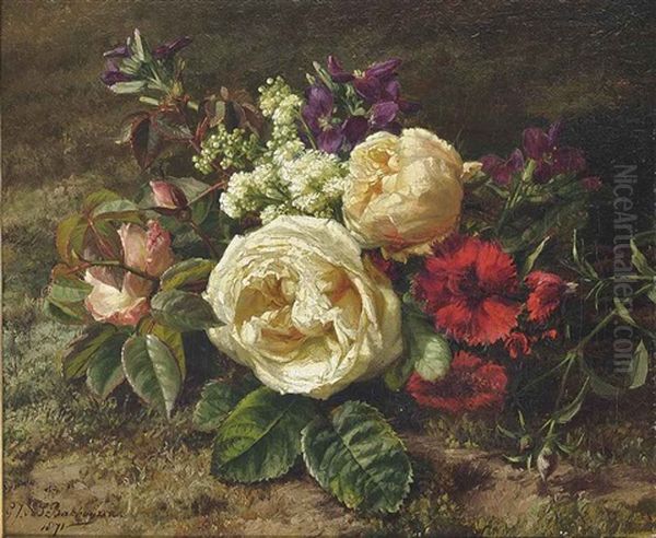 A Summer Bouquet Oil Painting by Gerardina Jacoba van de Sande Bakhuyzen