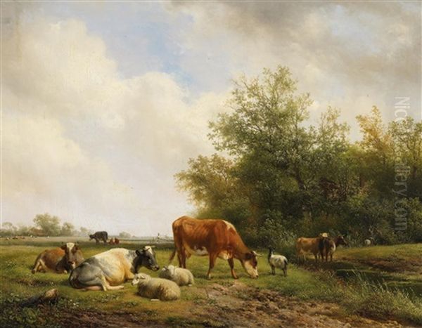 Hollandische Weidelandschaft Oil Painting by Hendrik van de Sande Bakhuyzen