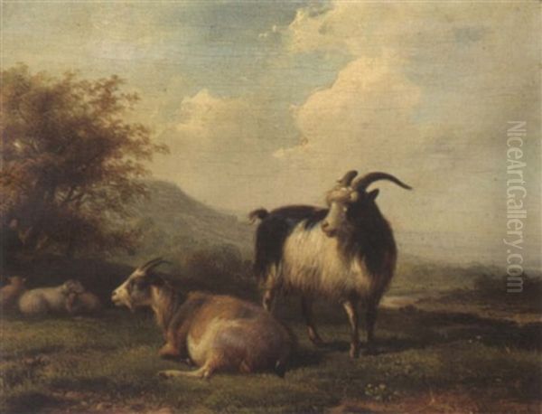 Cattle In A Landscape Oil Painting by Hendrik van de Sande Bakhuyzen