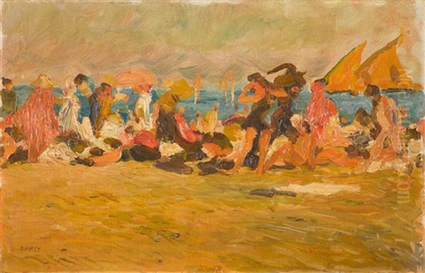 Venice, Lido Beach Oil Painting by Leon Bakst