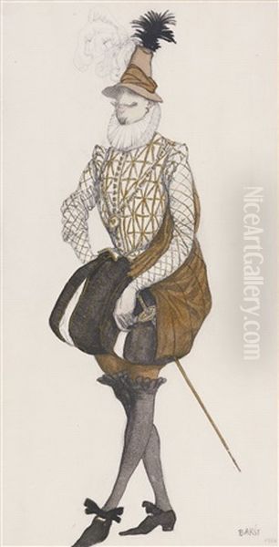 Costume Design For Prince Espagnol From The Ballet The Sleeping Beauty Oil Painting by Leon Bakst