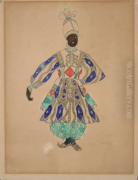 Stage Costume Design Oil Painting by Leon Bakst