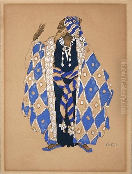 Stage Costume Design Oil Painting by Leon Bakst