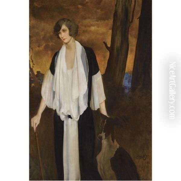 Portrait Of The Future Countess Henri De Boisgelin Oil Painting by Leon Bakst