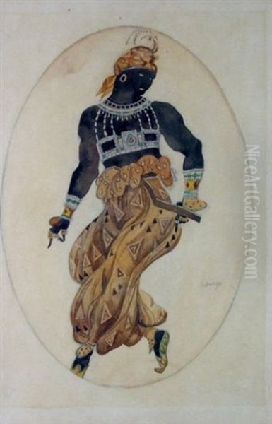 Projet De Costume Du Negre Dore (for Sheherazade) Oil Painting by Leon Bakst