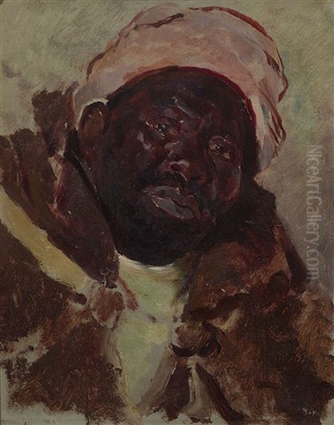 Portrait Of A Black Man Oil Painting by Leon Bakst