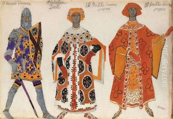 Costume Design Oil Painting by Leon Bakst