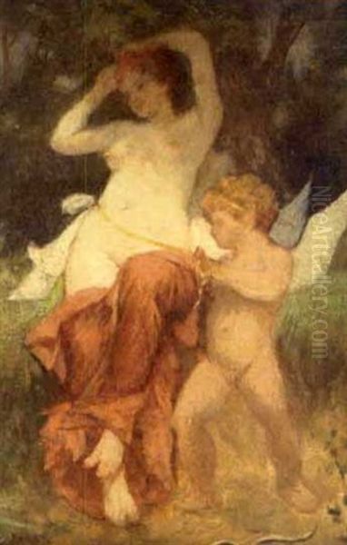 Aphrodite And Cupid Oil Painting by Leon Bakst