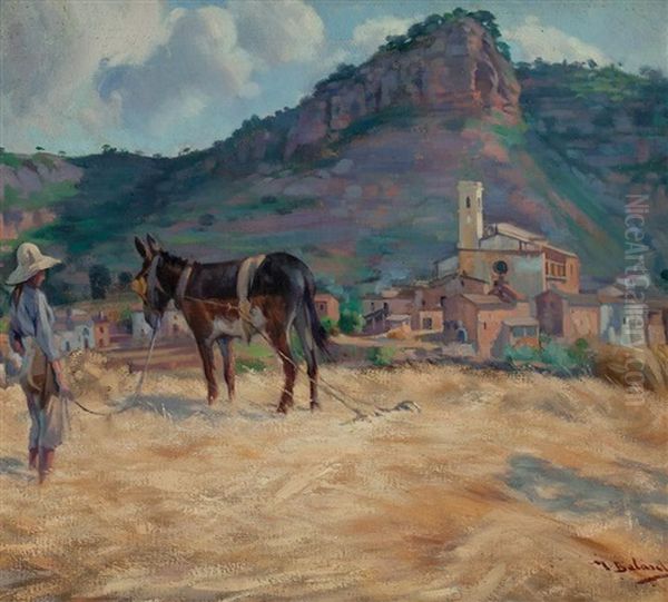 Escena De Siega Oil Painting by Mateo Balasch Mateu