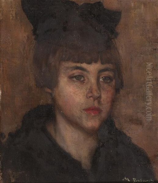 Retrato De Una Nina Oil Painting by Mateo Balasch Mateu