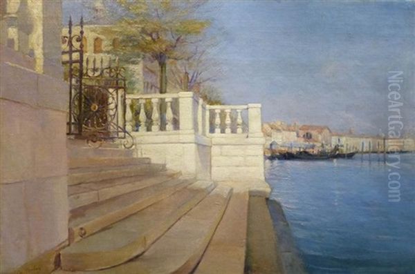 Jardin Francais A Venise Oil Painting by Charles Lucien Marie Balay