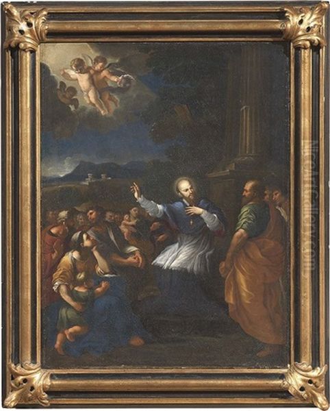 San Francesco Di Sales Che Predica Oil Painting by Lazzaro Baldi