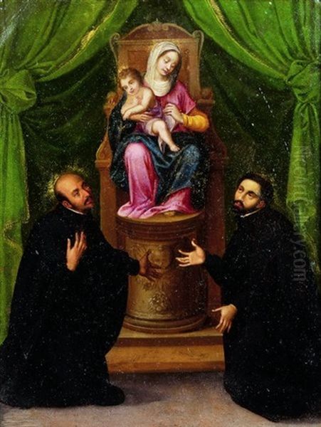 La Vierge Avec Saint Ignace Et Saint Francois-xavier Oil Painting by Filippo Baldinucci