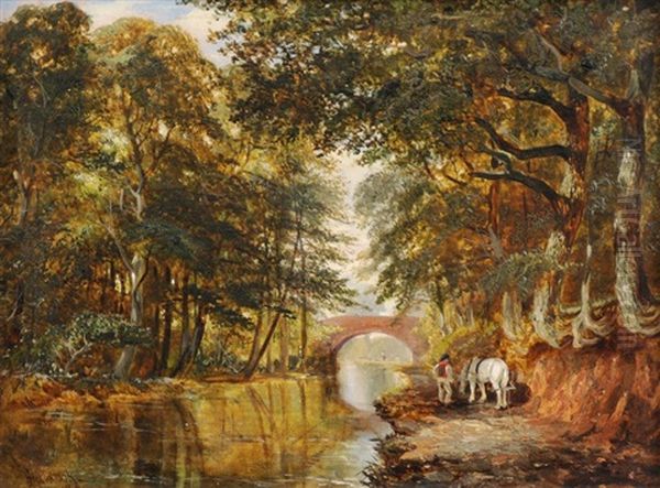 Canal Near Osberton Oil Painting by James Walsham Baldock