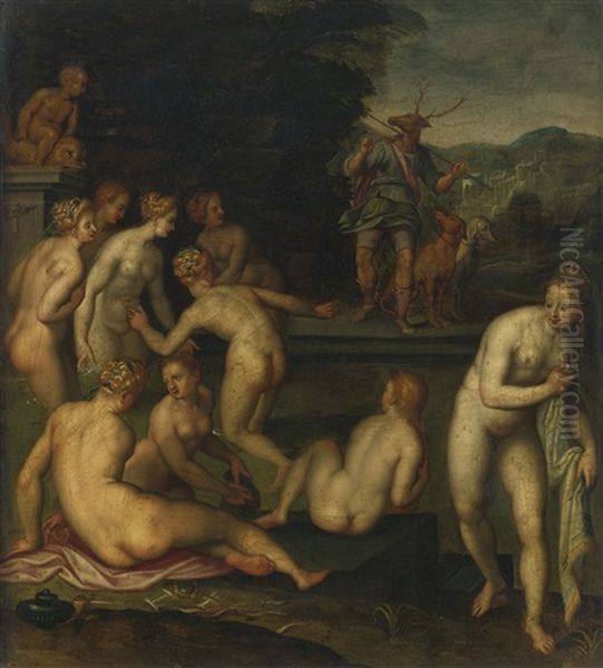 Diana And Actaeon Oil Painting by Giovanni (Il Cosci) Balducci