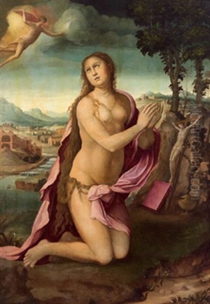 Die Busende Magdalena In Einer Landschaft, La Maddalena Penitente In Un Paesaggio Oil Painting by Giovanni (Il Cosci) Balducci