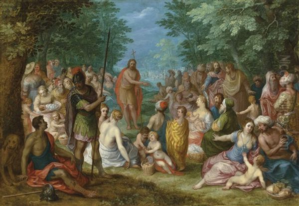 The Preaching Of Saint John The Baptist Oil Painting by Hendrik van Balen the Elder