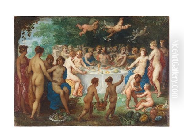 The Feast Of The Gods, Possibly The Wedding Of Peleus And Thetis Oil Painting by Hendrik van Balen the Elder