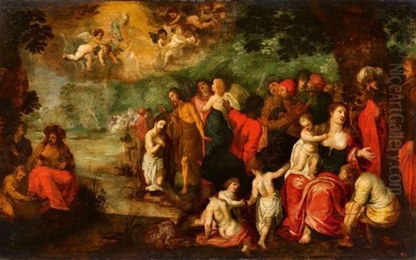 The Baptism Of Christ Oil Painting by Hendrik van Balen the Elder