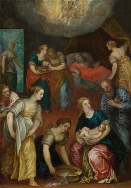 The Birth Of The Virgin Oil Painting by Hendrik van Balen the Elder