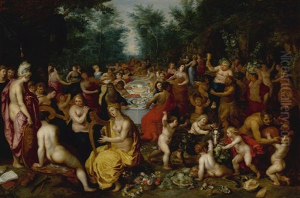 The Feast Of The Gods Oil Painting by Hendrik van Balen the Elder