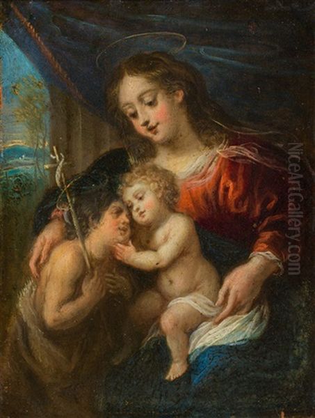 Madonna Mit Kind Und Johannesknaben Oil Painting by Hendrik van Balen the Elder