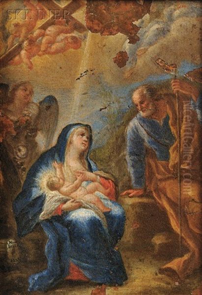 Madonna And Child With Joseph Oil Painting by Hendrik van Balen the Elder