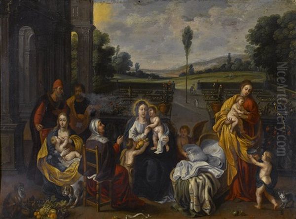 The Family Of St. Anne (the Holy Kinship) Oil Painting by Hendrik van Balen the Elder