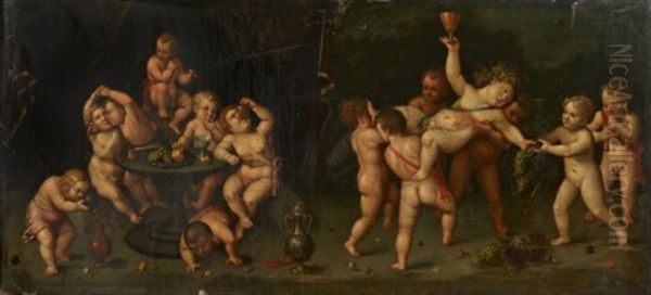 Backanal Med Putti - Allegori Over Hosten by Hendrik van Balen the Elder