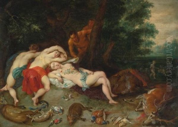 Diana And A Nymph Oil Painting by Hendrik van Balen the Elder