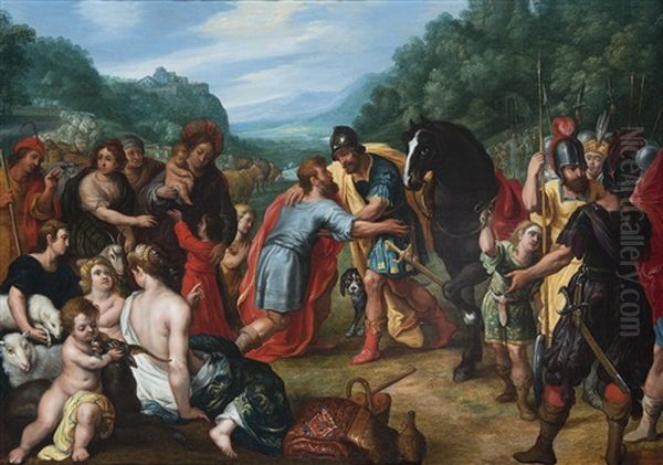 Die Versohnung Jakobs Mit Esau Oil Painting by Hendrik van Balen the Elder