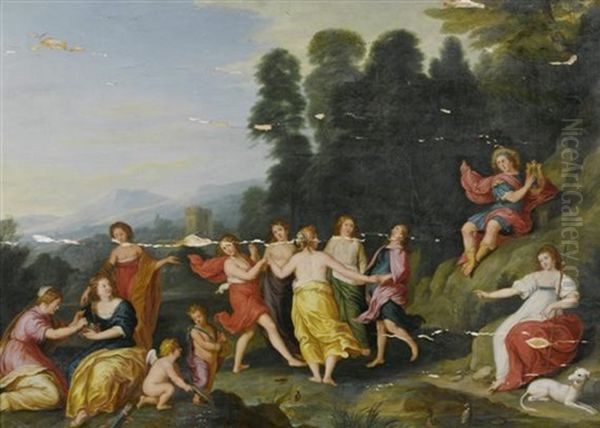 Apollon, Diana Und Cupido Mit Tanzenden Nymphen Oil Painting by Hendrik van Balen the Elder