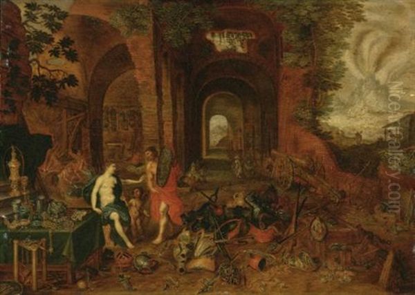 The Forge Of Vulcan Oil Painting by Hendrik van Balen the Elder